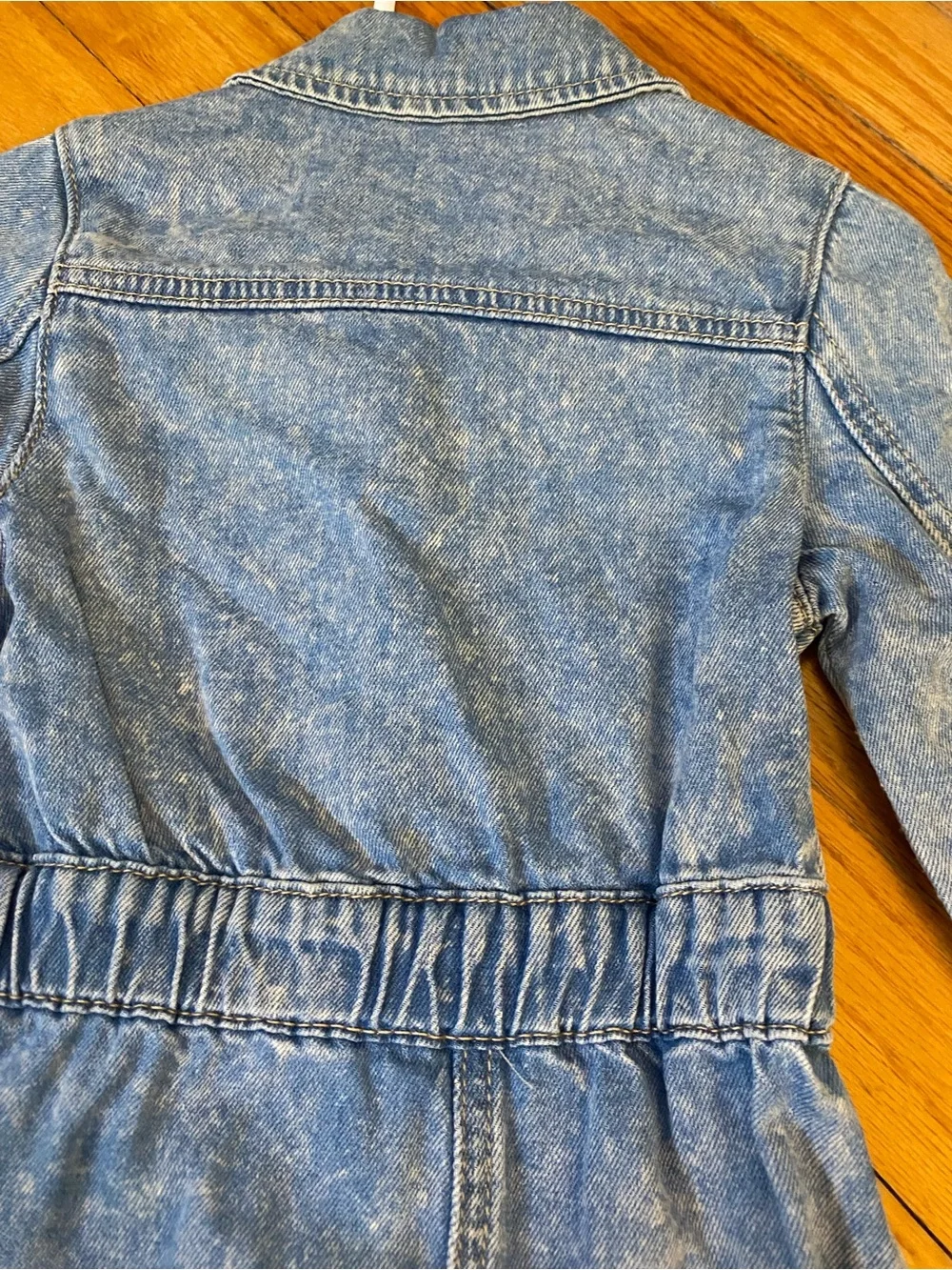Rare Editions Light Blue Denim Dress with Crystal Buttons & Matching Headband 2T